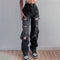 Brown Ripped Vintage Woman'S Distressed Jeans Streetwear Hole Hip Hop High Waist Pants Fashion Straight Denim Trousers Ladies