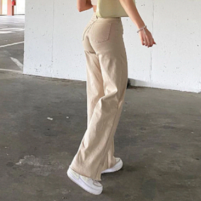 Spice Girl Style High Waist Slim Jeans Bell Bottoms